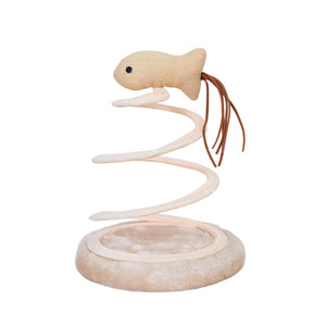 Cat Scratching Board Toy Spiral Design with Mouse or Fish