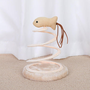 Cat Scratching Board Toy Spiral Design with Mouse or Fish