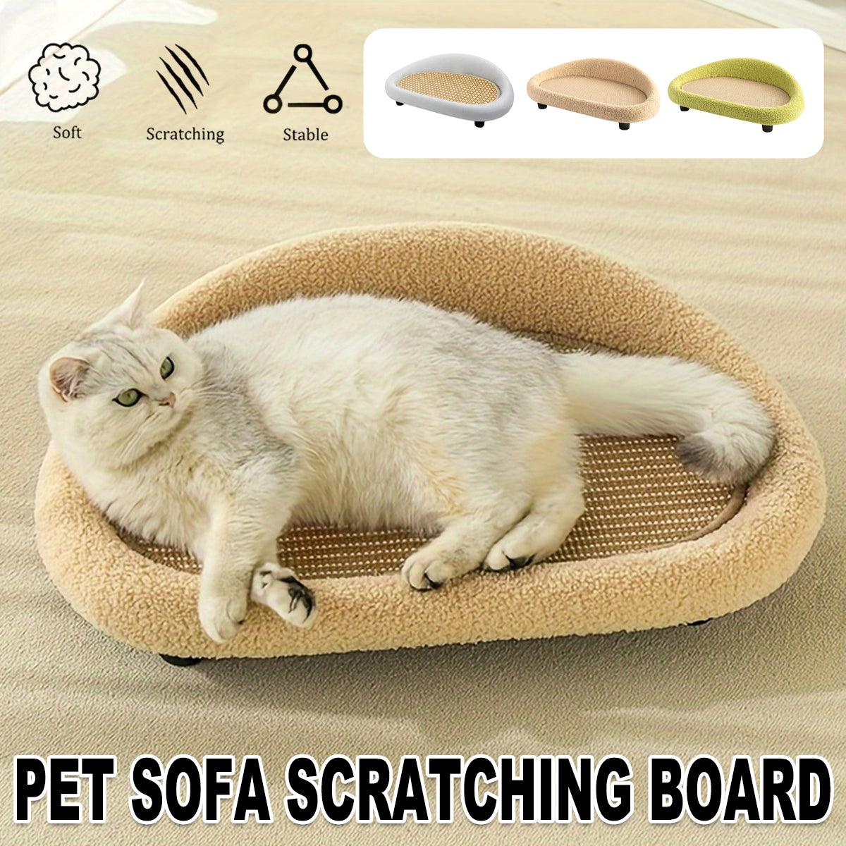 Sisal Cat Scratching Board with Cozy Velvet Nest