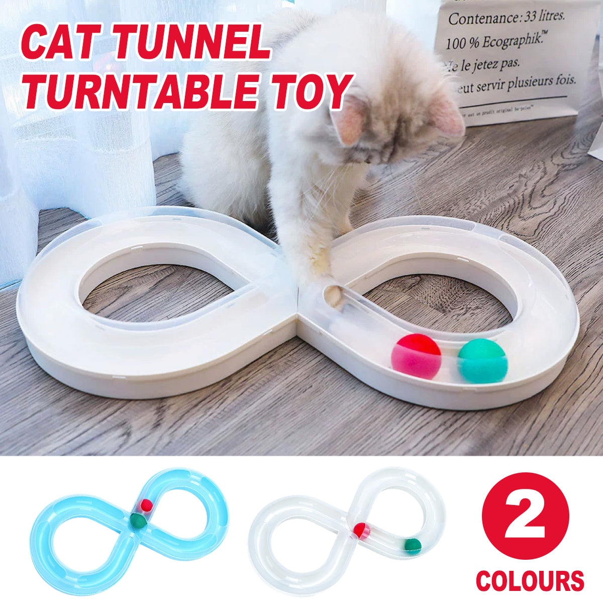 Cat Tunnel Turntable Toy for Cats Interactive Play Fun