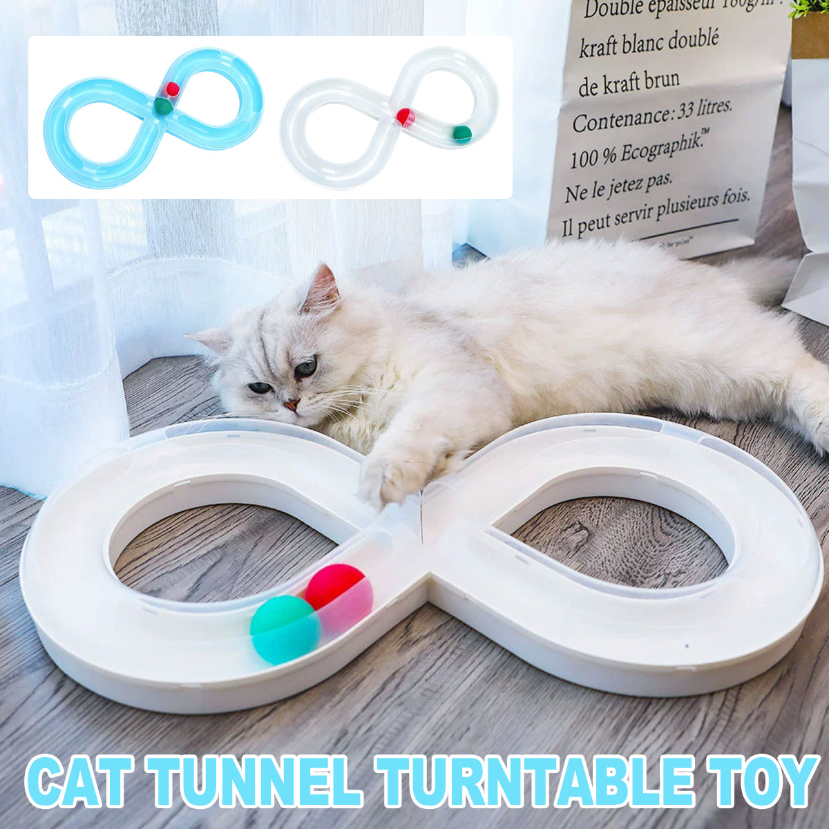 Cat Tunnel Turntable Toy for Cats Interactive Play Fun