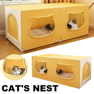 Cat Nest with Cute Cat Head Design for Comfortable Pet Resting