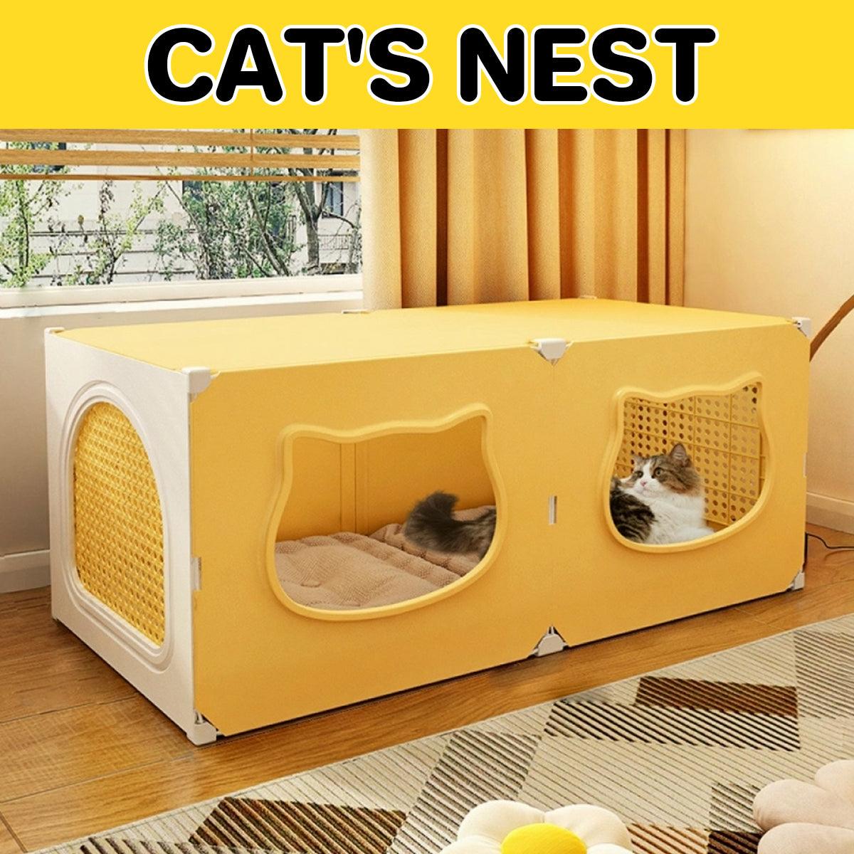 Cat Nest with Cute Cat Head Design for Comfortable Pet Resting