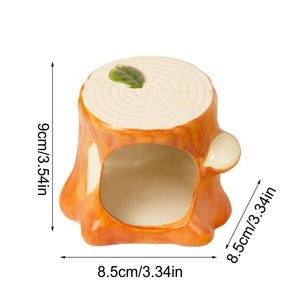 Ceramic Tree Stump Hamster Nest Cozy Hideout for Small Pets