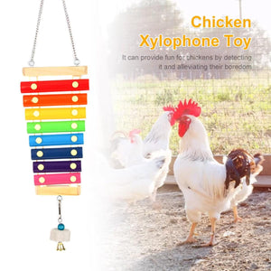 5PCS Chicken Toys Set Swing Ladder Xylophone & Hanging Feeder