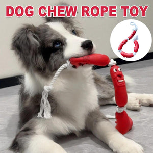 Durable Dog Chew Rope Toy Sausage Design for Small & Medium Breeds