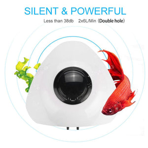 Aquarium Oxygen Pump Quiet Adjustable Bubbler for Fish Tank