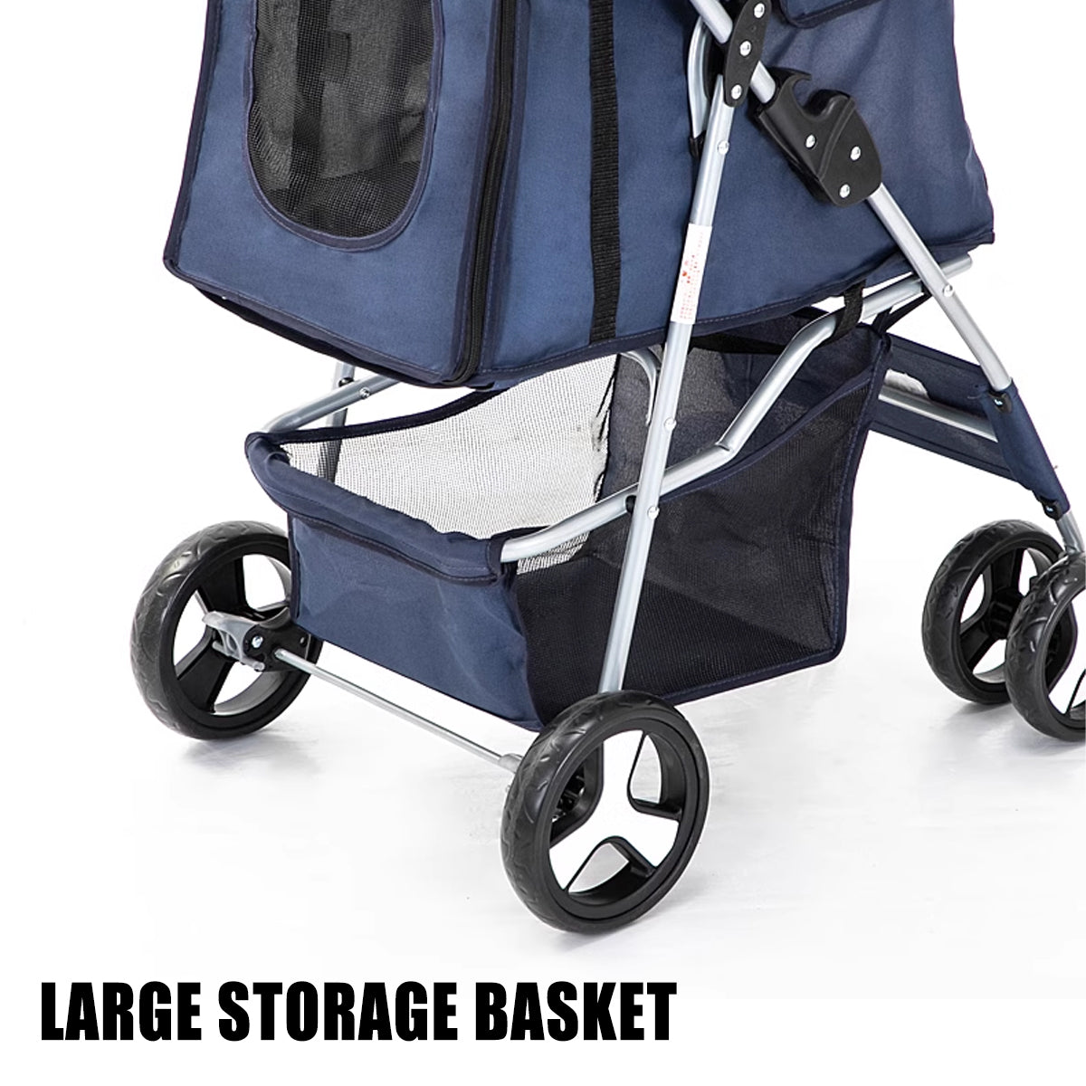 Pet Stroller Pram Dog Cat Carrier Cage Travel Pushchair Foldable 4 Wheels