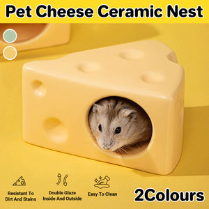 Ceramic Cheese Shaped Pet Nest Cozy Resting Place for Small Pets