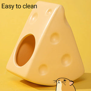 Ceramic Cheese Shaped Pet Nest Cozy Resting Place for Small Pets