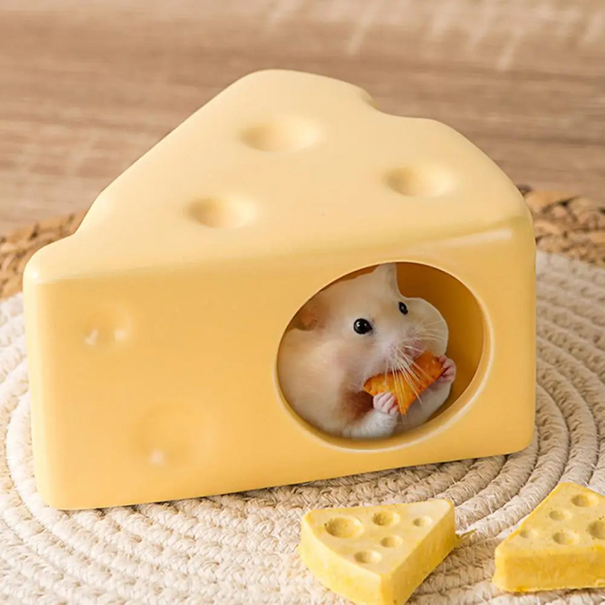 Ceramic Cheese Shaped Pet Nest Cozy Resting Place for Small Pets