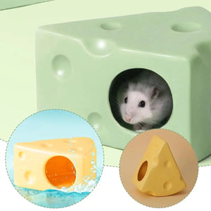 Ceramic Cheese Shaped Pet Nest Cozy Resting Place for Small Pets