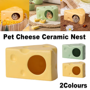 Ceramic Cheese Shaped Pet Nest Cozy Resting Place for Small Pets