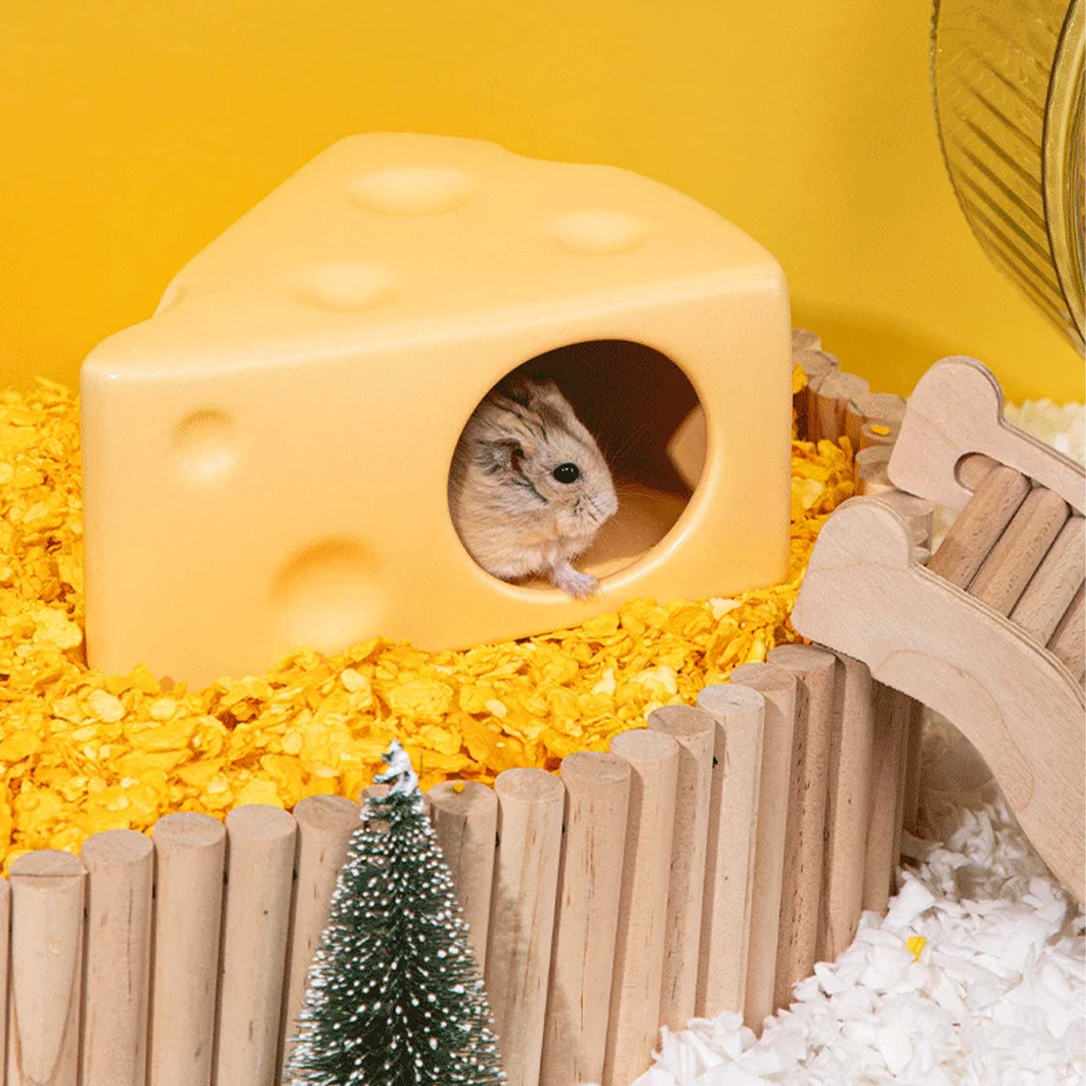 Ceramic Cheese Shaped Pet Nest Cozy Resting Place for Small Pets