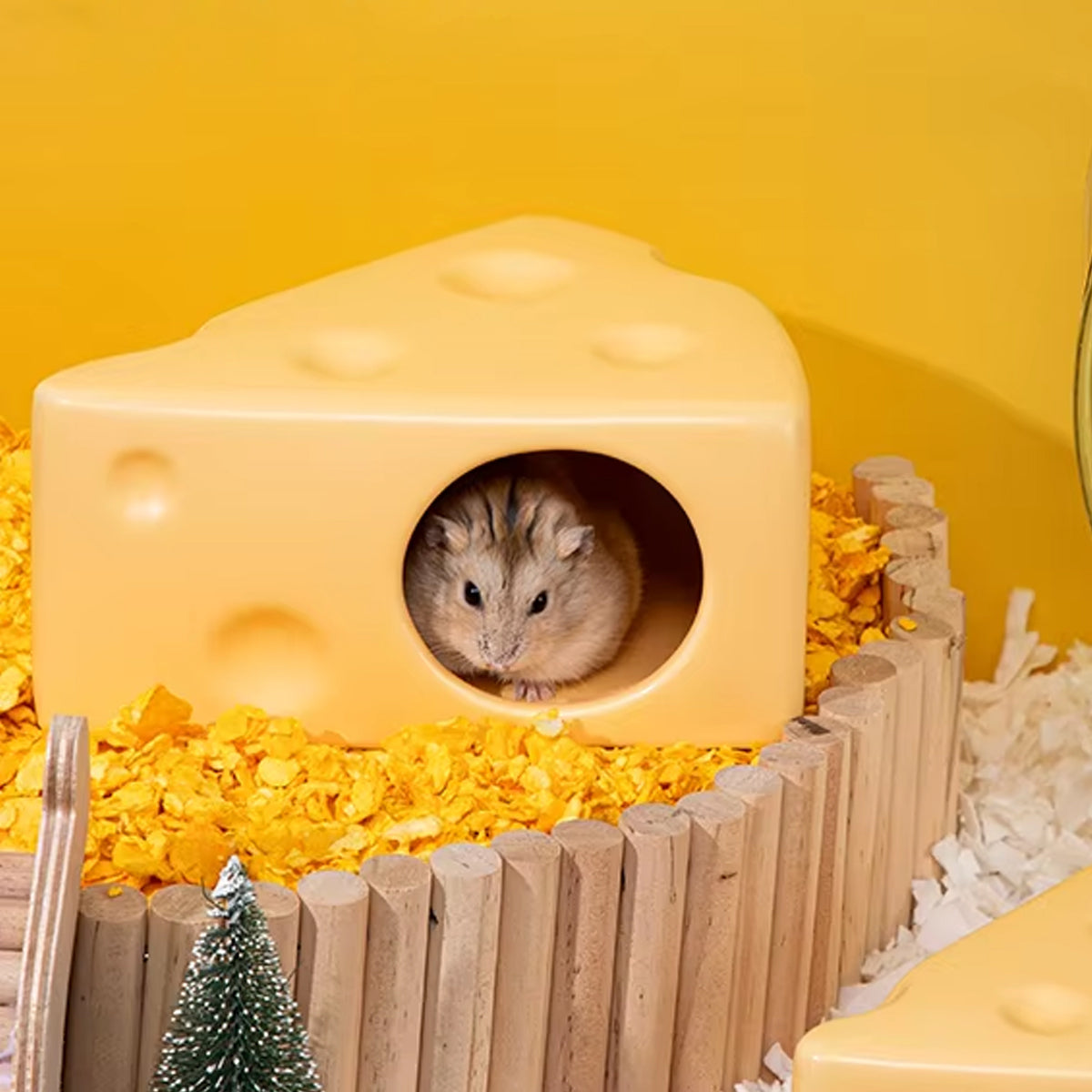 Ceramic Cheese Shaped Pet Nest Cozy Resting Place for Small Pets