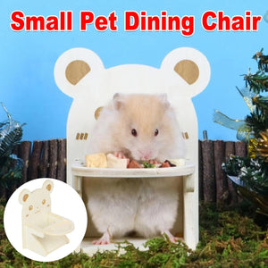 Small Pet Dining Chair for Hamsters & Small Pets Wooden Feeding Chair