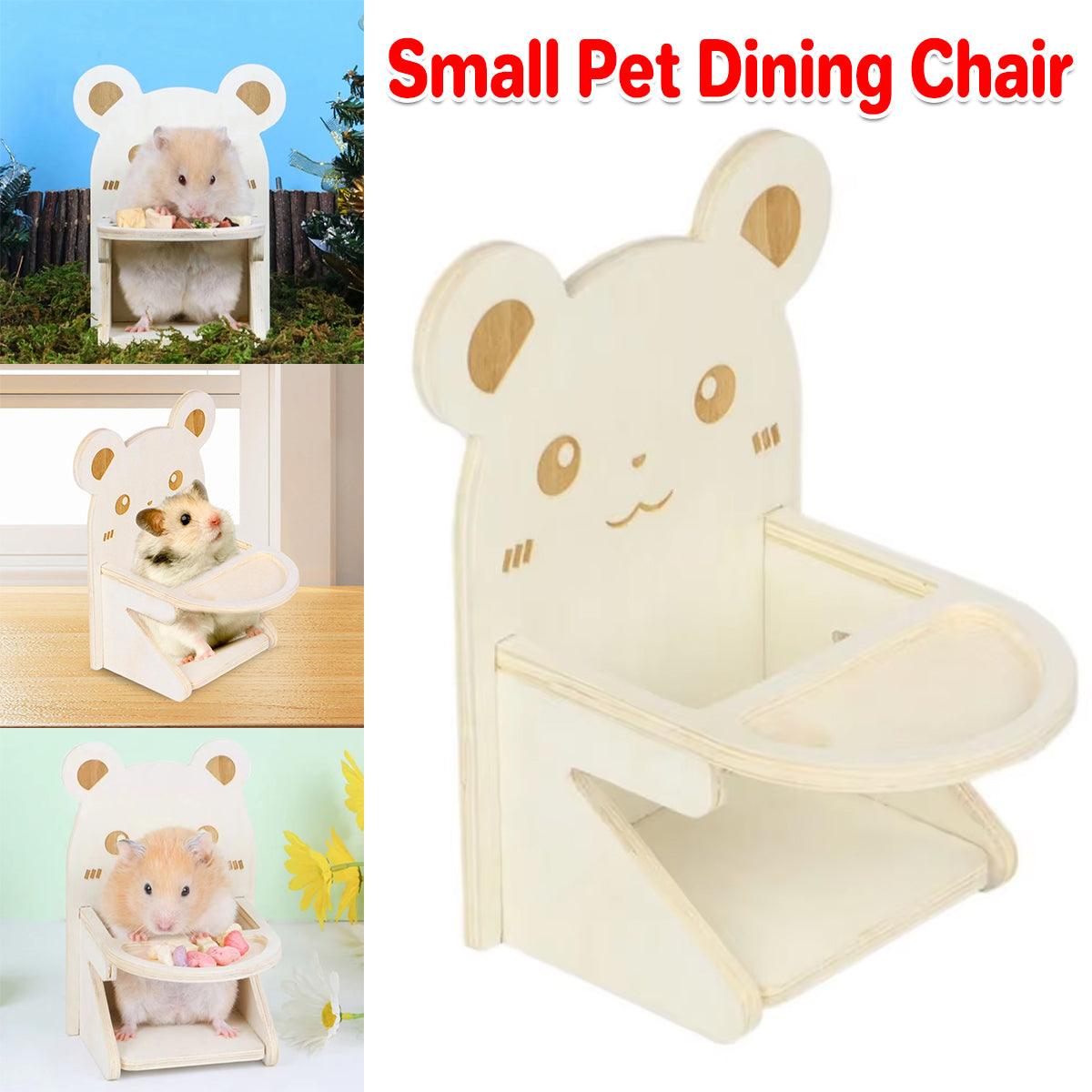 Small Pet Dining Chair for Hamsters & Small Pets Wooden Feeding Chair