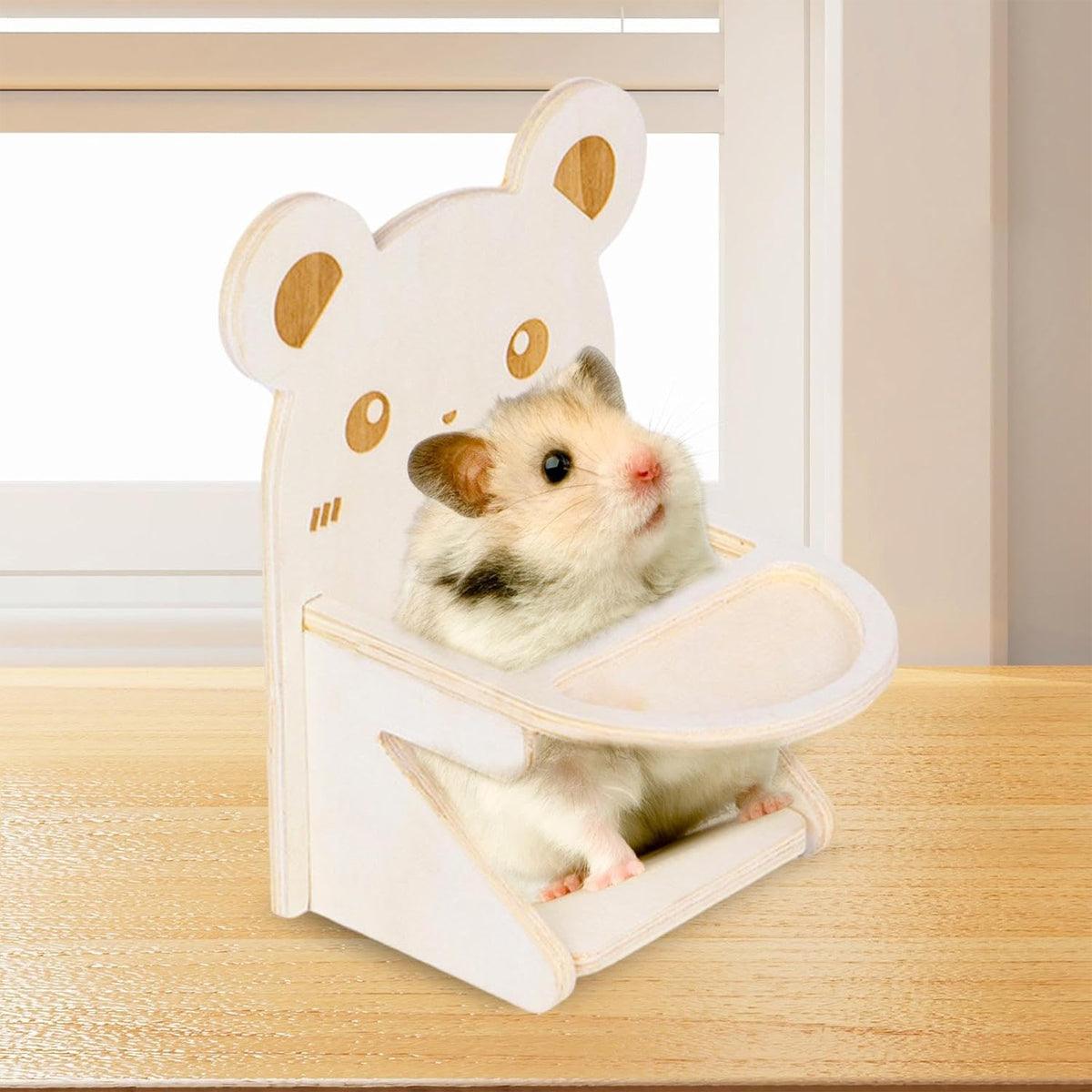 Small Pet Dining Chair for Hamsters & Small Pets Wooden Feeding Chair