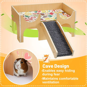 Durable Wooden Hamster House Cozy & Safe Small Pet Hideout