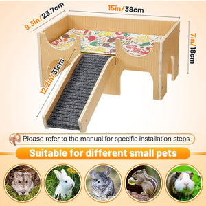 Durable Wooden Hamster House Cozy & Safe Small Pet Hideout