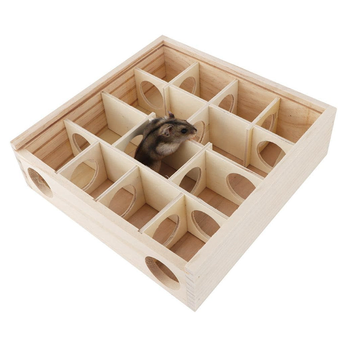 Interactive Wooden Hamster Toy Maze for Small Pets’ Play & Exercise