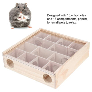 Interactive Wooden Hamster Toy Maze for Small Pets’ Play & Exercise