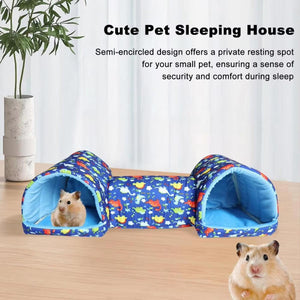 Small Animal Tunnel Bed Soft & Cozy Sleeping Hideout for Hamsters