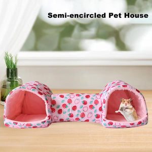 Small Animal Tunnel Bed Soft & Cozy Sleeping Hideout for Hamsters