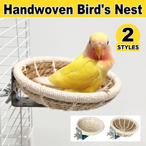 Handwoven Bird Nest for Small Birds Natural Cotton & Hemp Rope Shelter