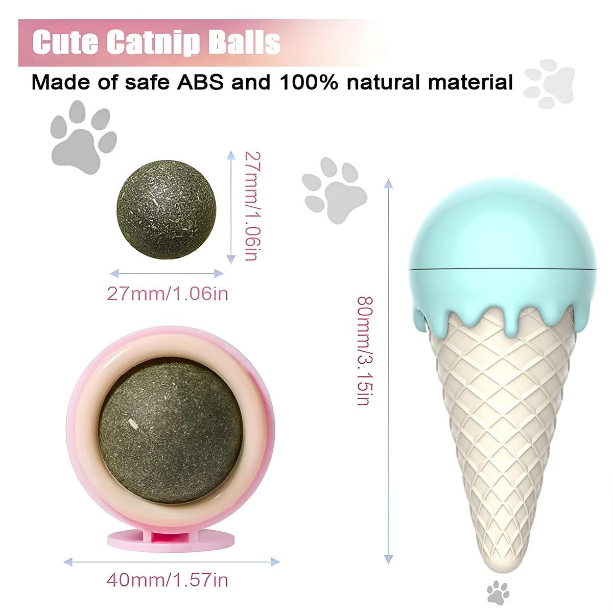 Ice Cream Catnip Ball Toy for Cats Fun and Interactive Playtime