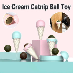 Ice Cream Catnip Ball Toy for Cats Fun and Interactive Playtime