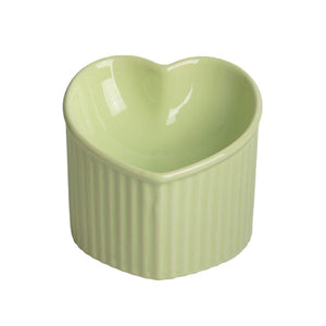 Heart-Shaped Ceramic Pet Bowl Elevated Cat & Small Dog Feeding Dish