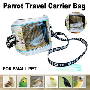 Portable Parrot Travel Carrier Transparent & Breathable Bird Bag