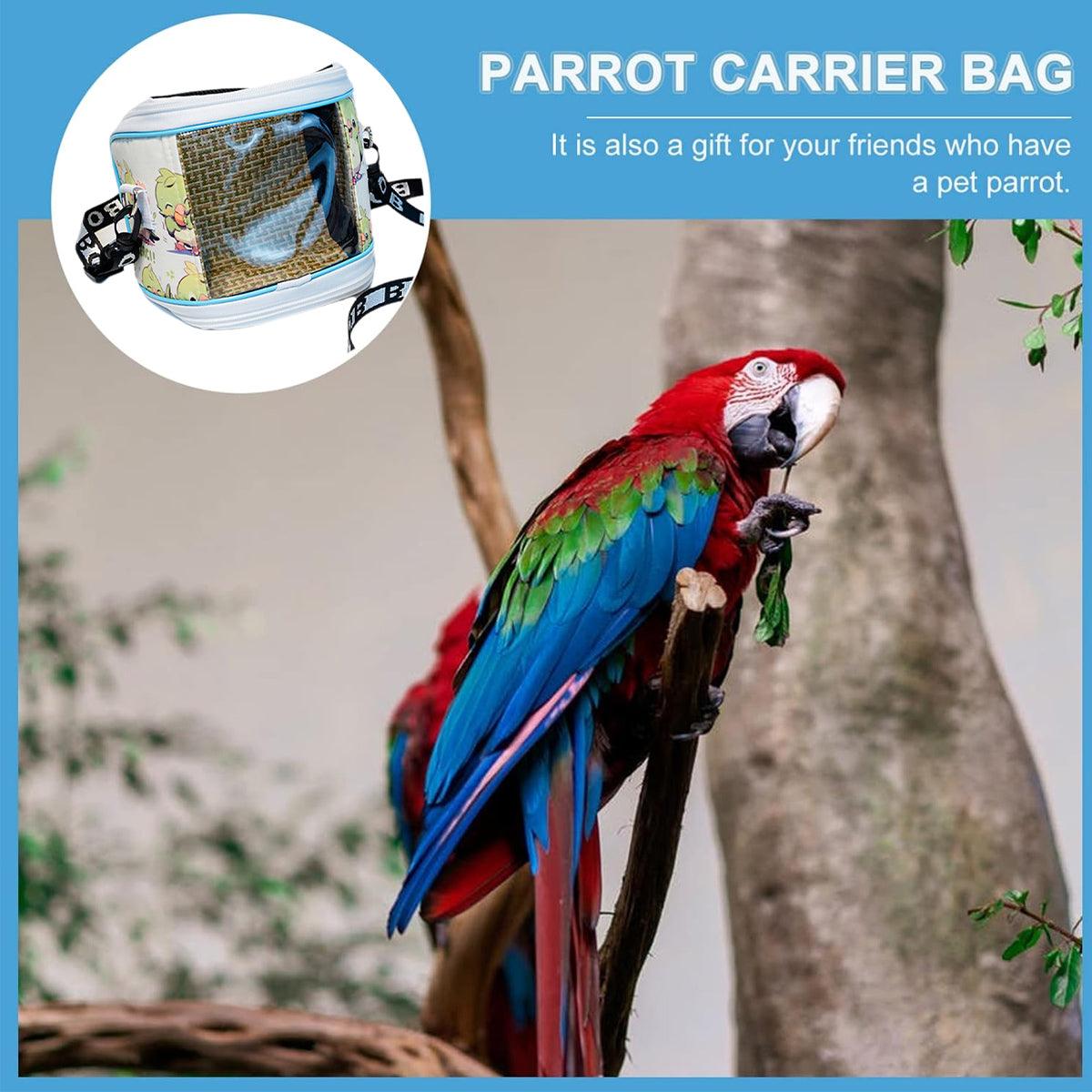 Portable Parrot Travel Carrier Transparent & Breathable Bird Bag