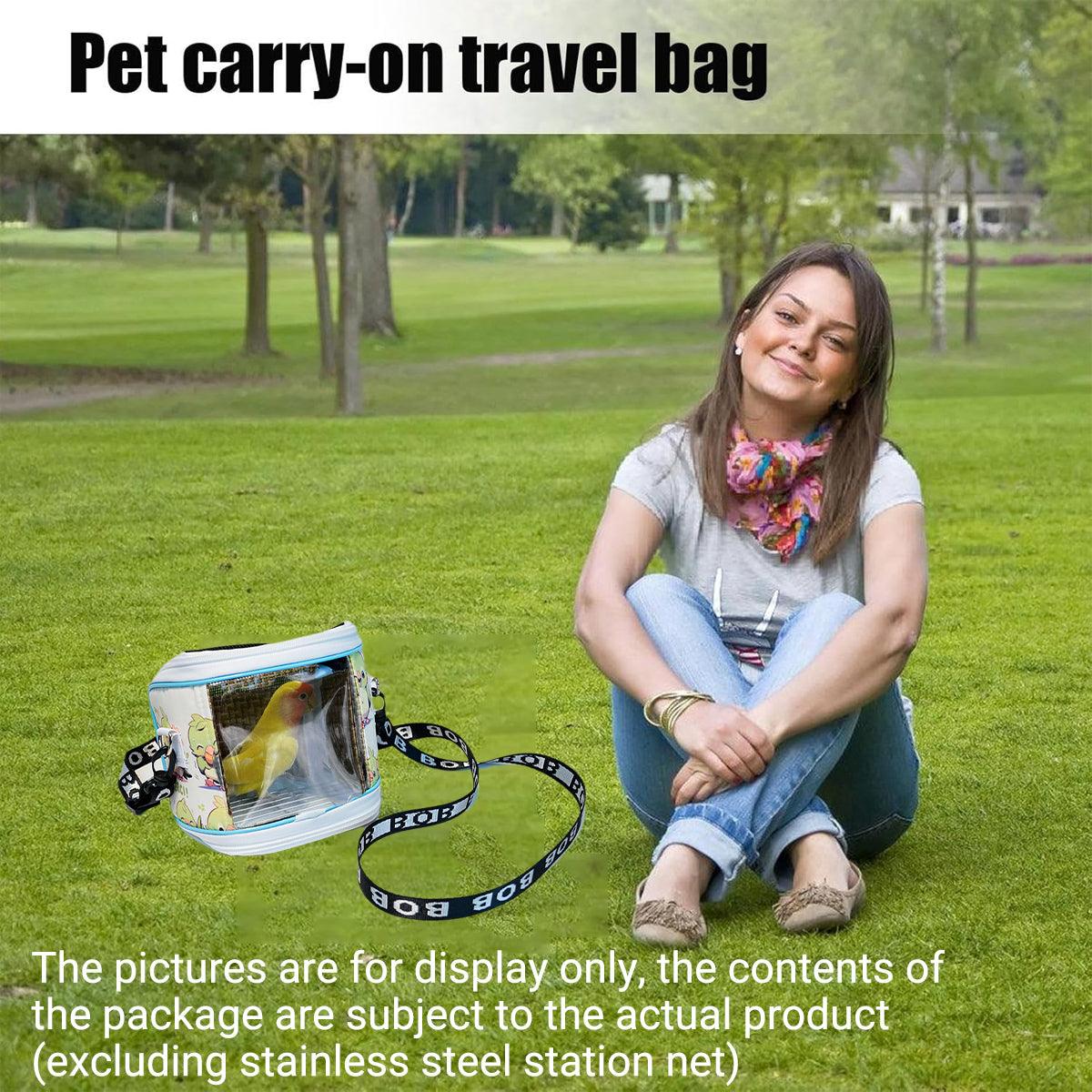 Portable Parrot Travel Carrier Transparent & Breathable Bird Bag