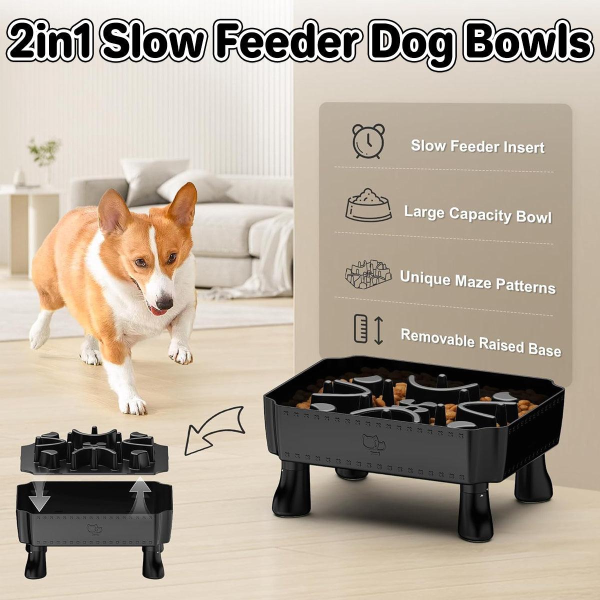 Elevated Slow Feeder Bowl for Pets Large Capacity & Anti-Slip Design