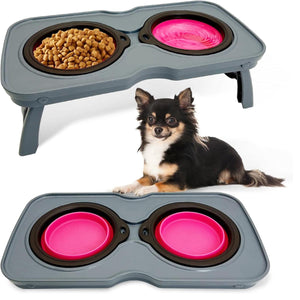 Portable Raised Dog Bowl Collapsible & Non-Slip Pet Feeder