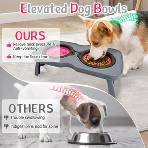 Portable Raised Dog Bowl Collapsible & Non-Slip Pet Feeder