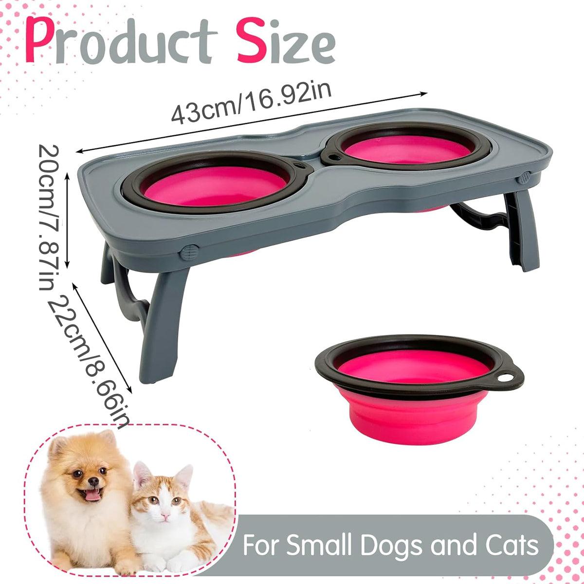 Portable Raised Dog Bowl Collapsible & Non-Slip Pet Feeder