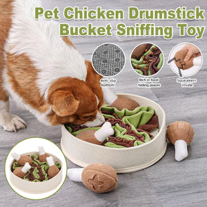 Chicken Leg Bucket Puzzle Toy Interactive Snuffle & IQ Training for Dogs