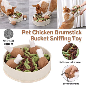 Chicken Leg Bucket Puzzle Toy Interactive Snuffle & IQ Training for Dogs