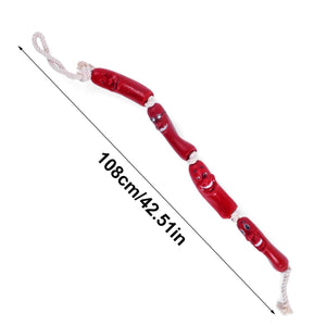 Durable Dog Chew Rope Toy Sausage Design for Small & Medium Breeds