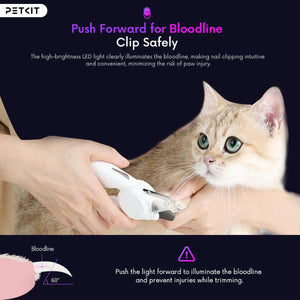 PETKIT Pet LED Nail Clippers Dual Light Design for Safe & Precise Trimming