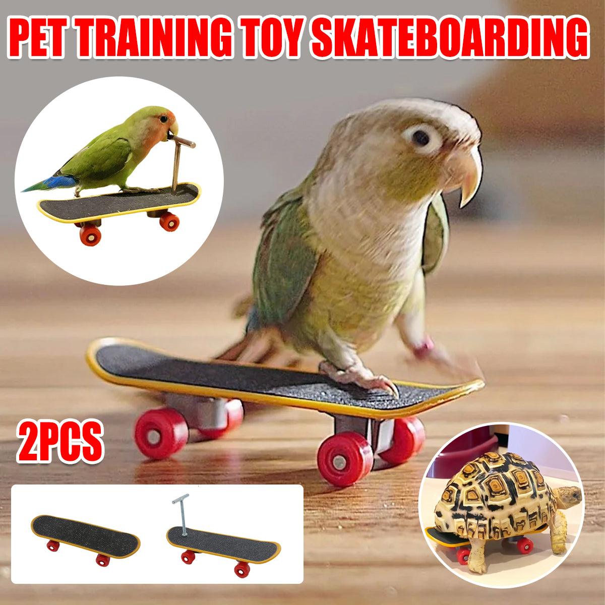 2pcs Parrot Finger Skateboards Set Interactive Mini Scooter for Pets