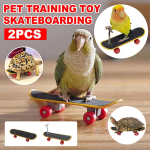 2pcs Parrot Finger Skateboards Set Interactive Mini Scooter for Pets