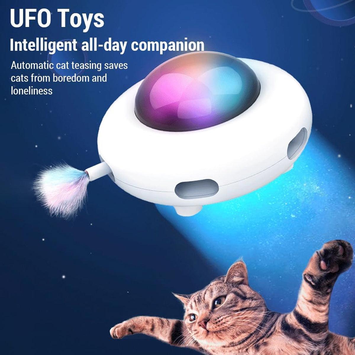 Electric UFO Cat Toy Interactive Teaser Toy for Cats Fun Pet Entertainment