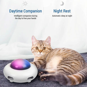 Electric UFO Cat Toy Interactive Teaser Toy for Cats Fun Pet Entertainment