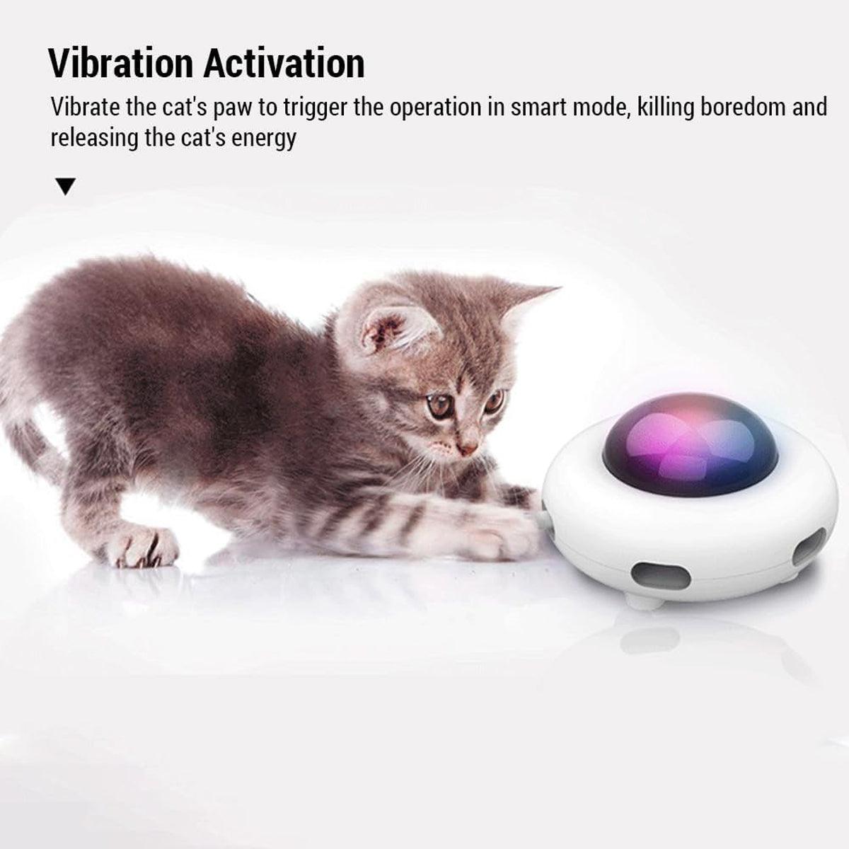 Electric UFO Cat Toy Interactive Teaser Toy for Cats Fun Pet Entertainment