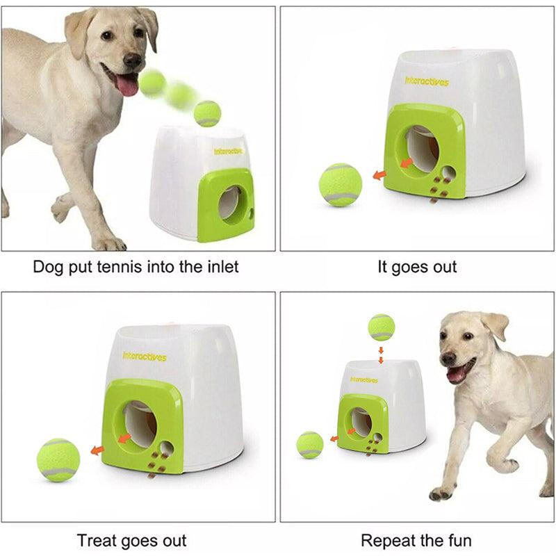 Interactive Dog Ball Launcher with Treat Dispenser