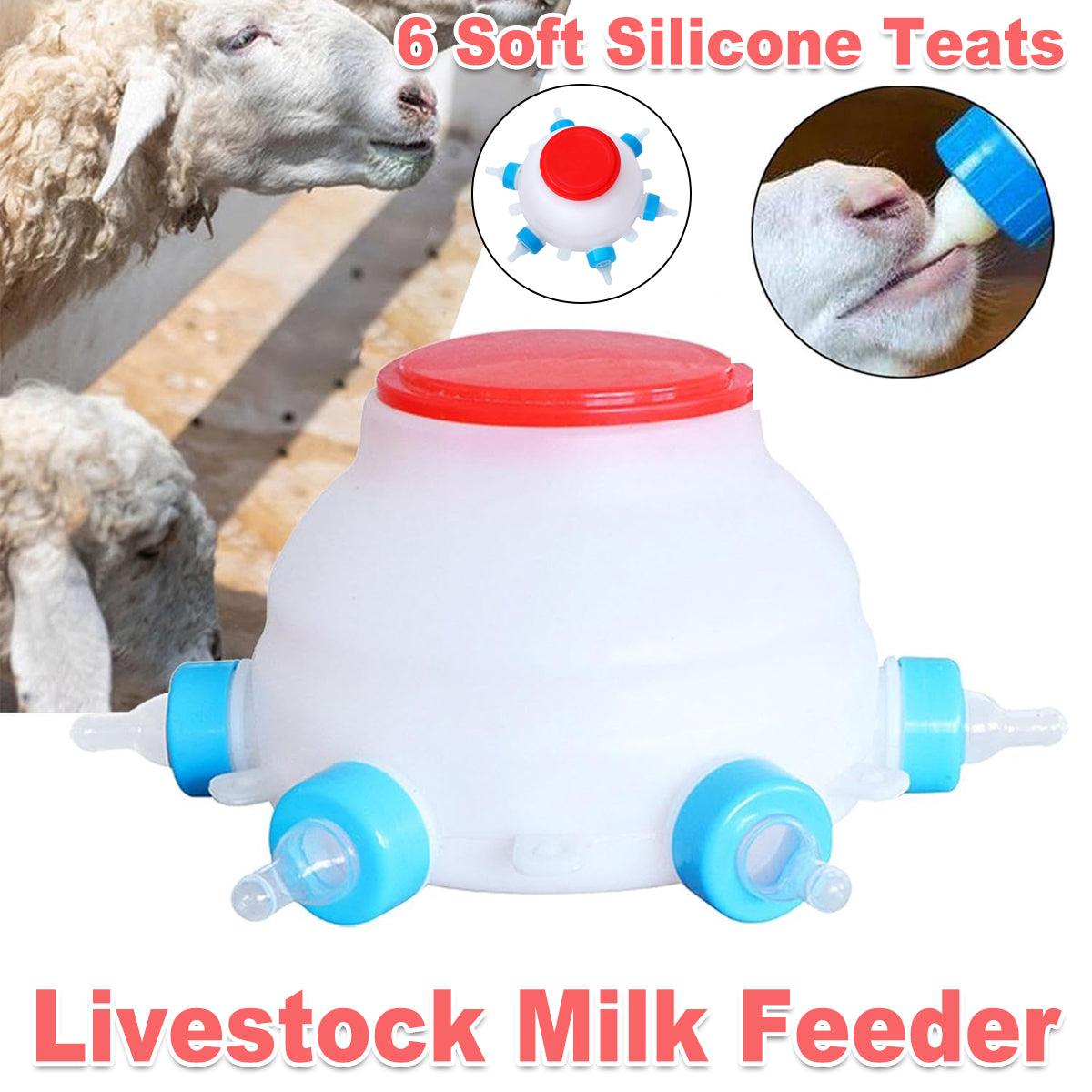 Piglet Milk Feeder 2.5L Large Capacity with 6 Soft Silicone Teats